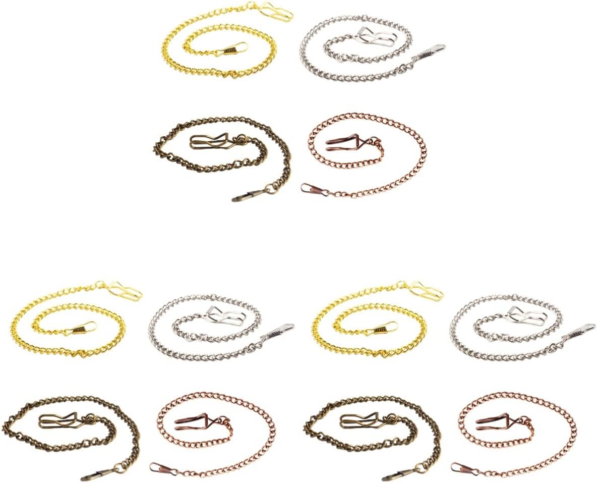 Mikikit 8 pcs, Pocket Watch Pocket Watch with Chain Gold Pocket Watch Chain Silver Pocket Watch Chain Chain-