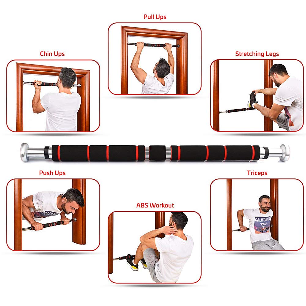 Barras de dominadas, Puertas Chin up Bar Pull Up Bar Telescópico de 60-150 cm sin instalación de Tornillos Pull-ups Ejercicio con Pesas 160 kg Estiramiento Muscular Fitness,100/150cm