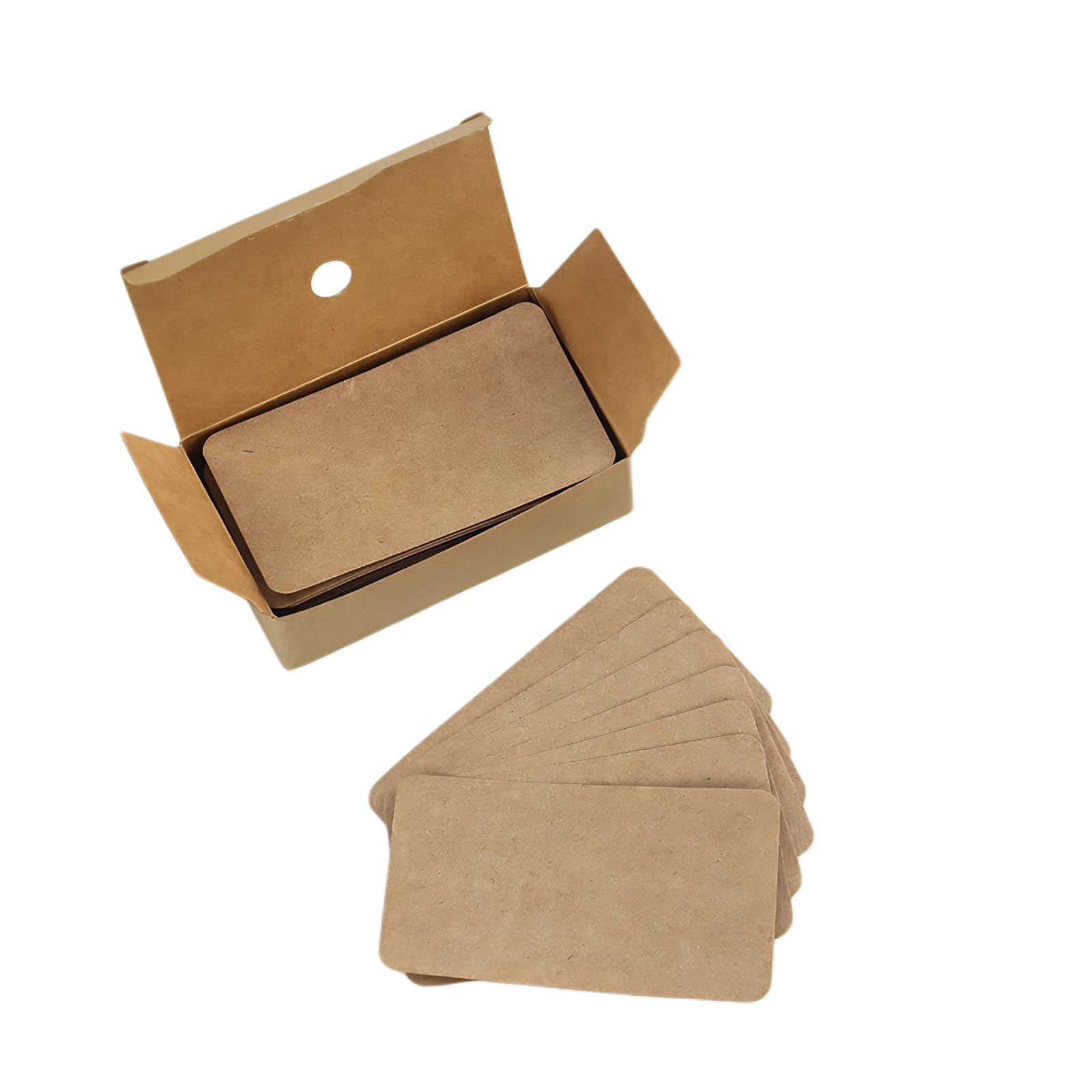 Leliafleury 100Pcs Blank Business Cards Kraft Message Cards Blank Flash Cards Craft Words Cards for Learning Study, DIY, Memory Note
