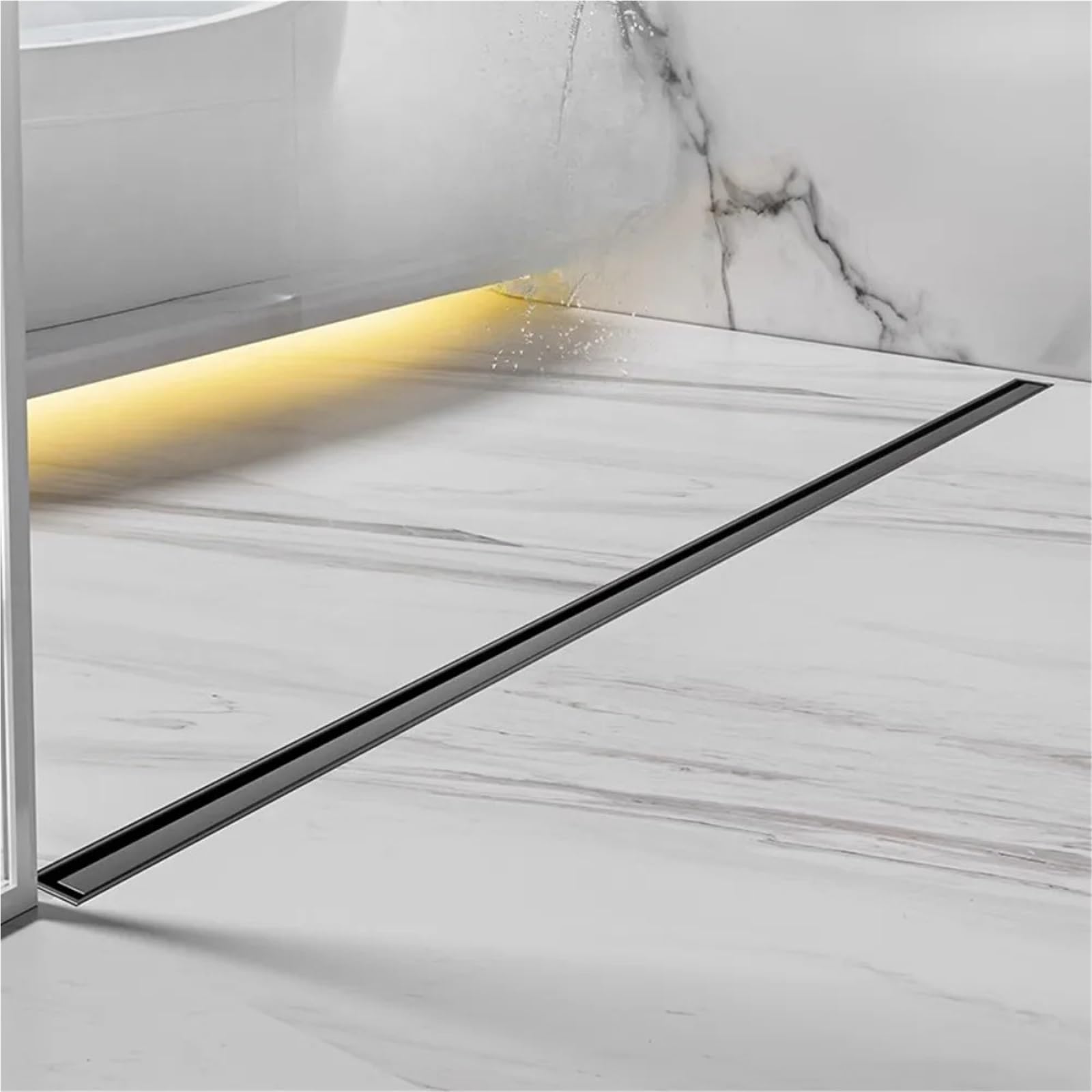 Desague Ducha Lineal Drenaje De Piso Rectangular Línea Muy Estrecha