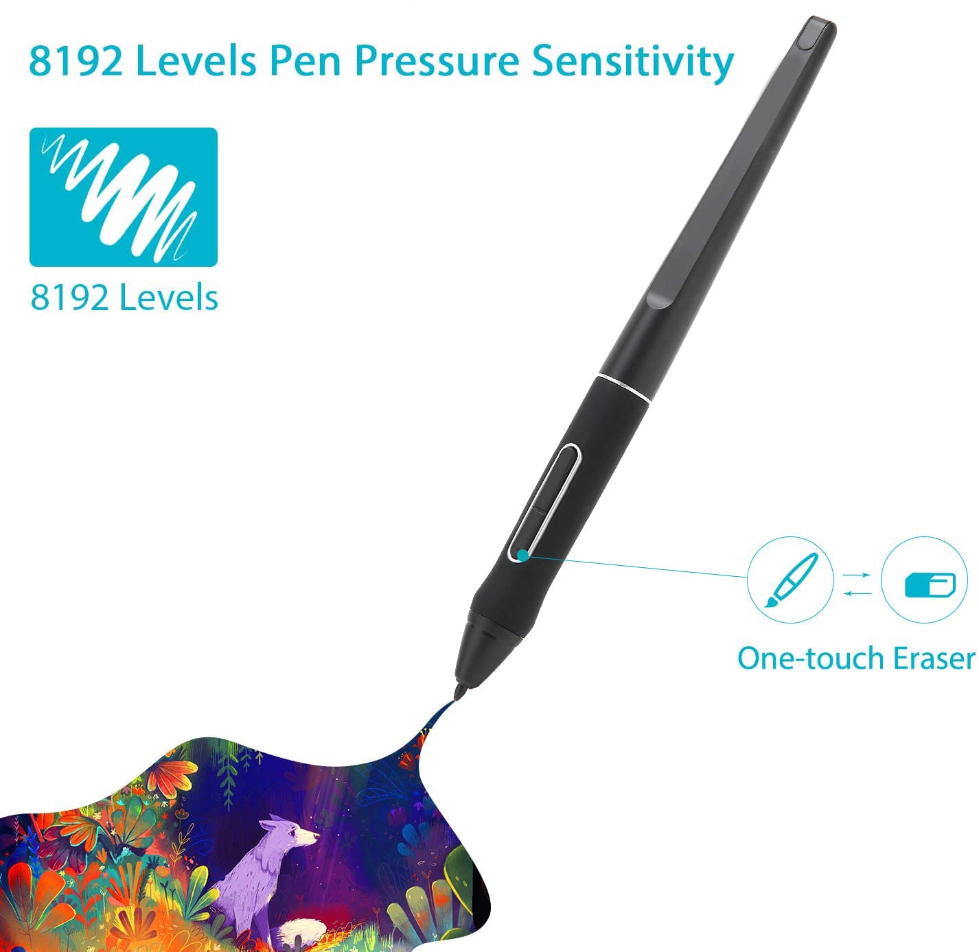 Lápiz Capacitivo, PW517 Lápiz Capacitivo Portátil sin Batería para Pantallas Táctiles Lápiz Capacitivo Digital de Alta Sensibilidad para Tableta Kamvas 13, para Kamvas Pro 24, para Kamvas 22, Pa