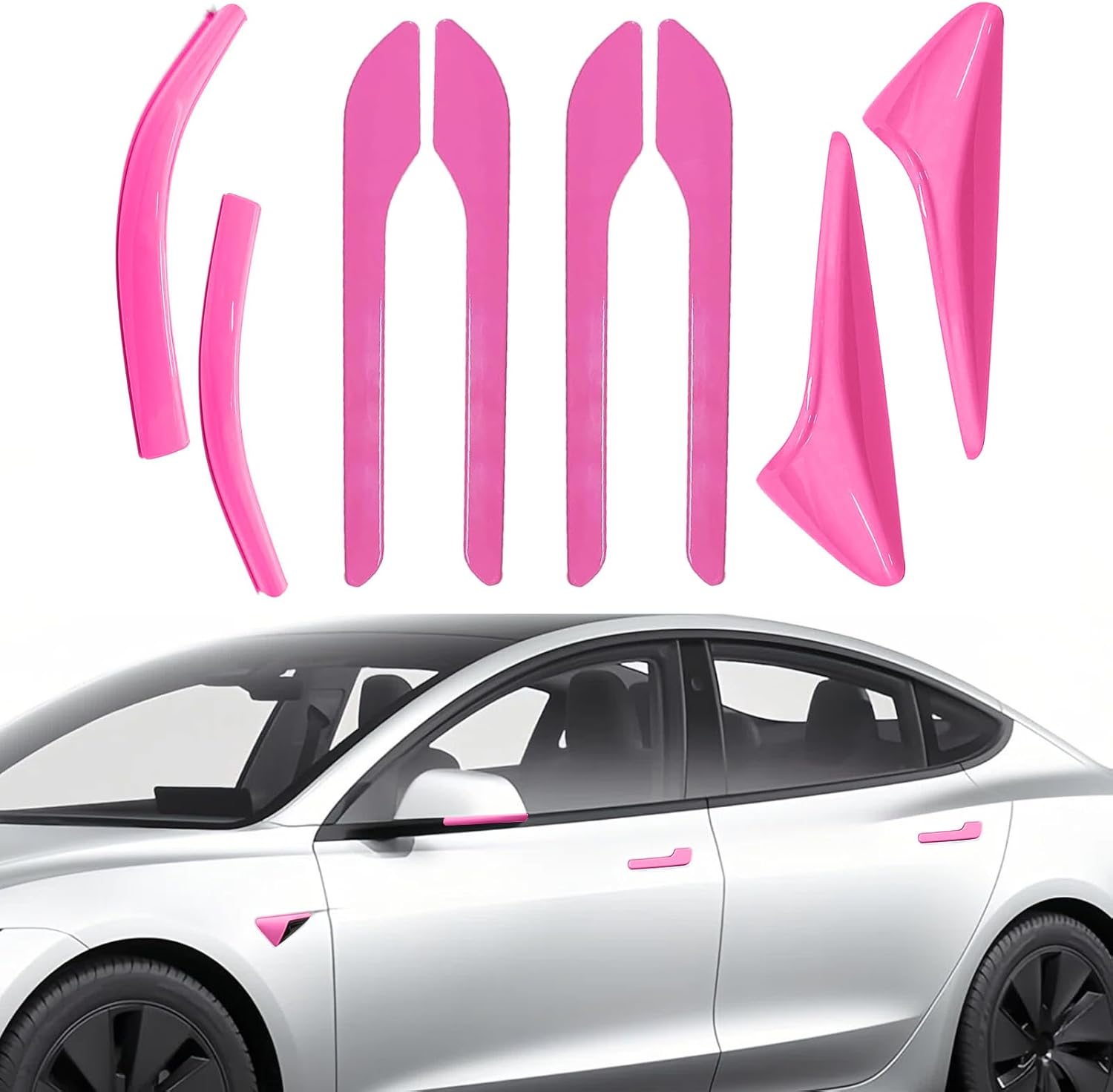 for Orange Tesla Car Door Handle Covers for 2024-2026 Model Y with HW 4.0 Camera Covers for Model Y Juniper Side Mirror Trim Strips for Tesla Model Y Accessories (Model Y HW4.0, Orange)