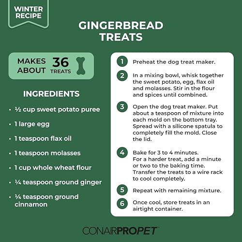 Miniatura 7 de CONAIRPROPET Goodbone - Máquina para hacer golosinas para perros, 6 golosinas, incluye libro de recetas Cuisinart