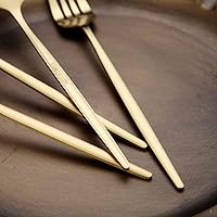 Vista 8 de Matt Gold - Juego de 6 tenedores de acero inoxidable de 8.4 pulgadas, apto para lavavajillas