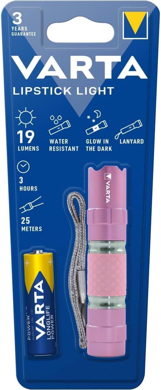 VARTA Lipstick Light(Torch) LED -1AA Pink/Blue