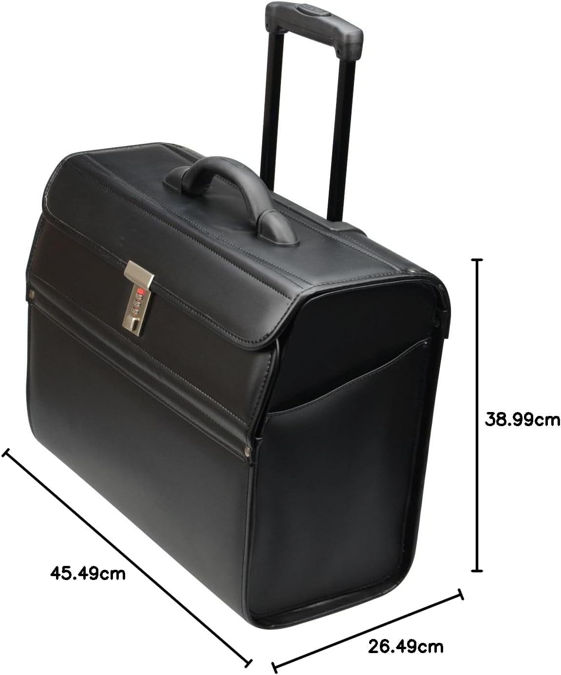 Alassio 45033 - Walizka pilotka MONDO, wykonana z wytrzymałej imitacji skóry, ok. 46 x 38 x 22 cm, czarna, czarny, 46 mm, Walizka pilotka