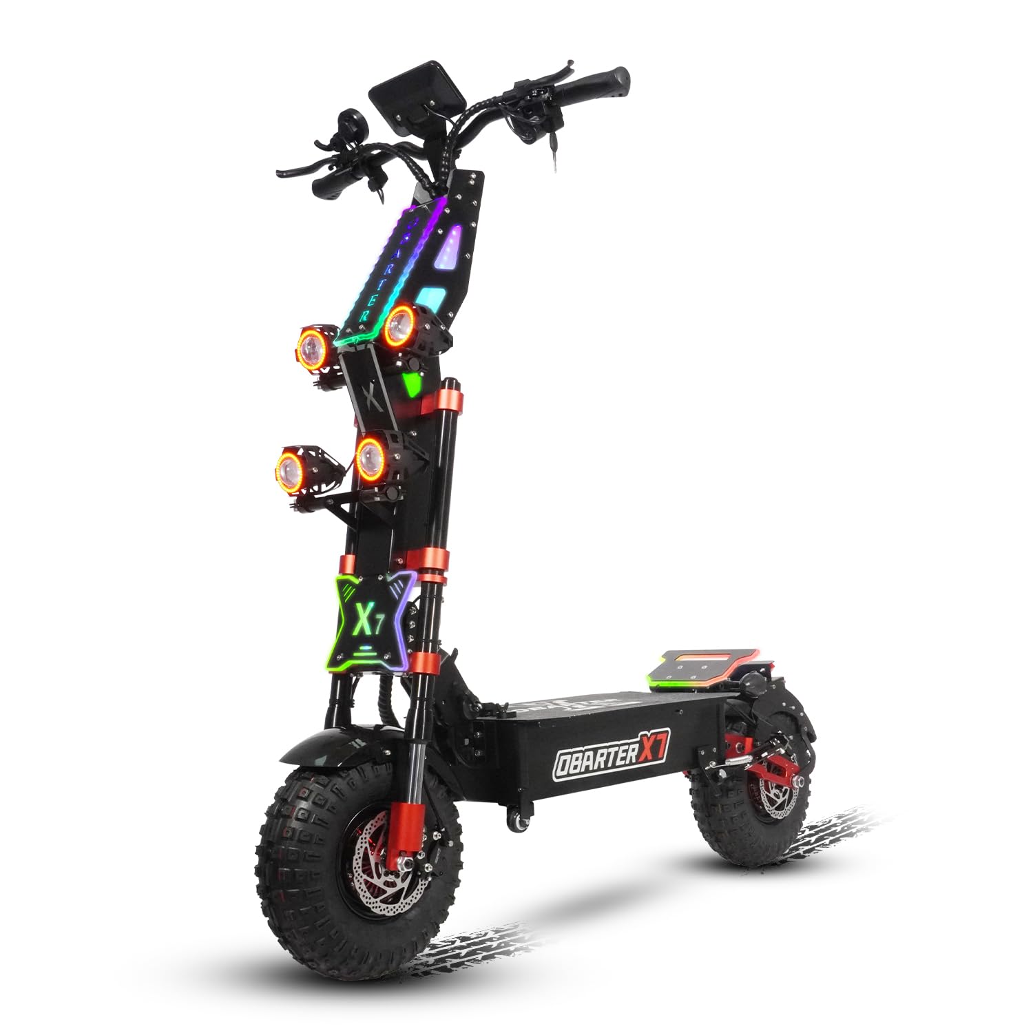 8000W High-Performance Electric Offroad Scooter - 55 MPH Fastest Dual Motor 90-Mile Range 14 Off-Road Tires 60V 40Ah