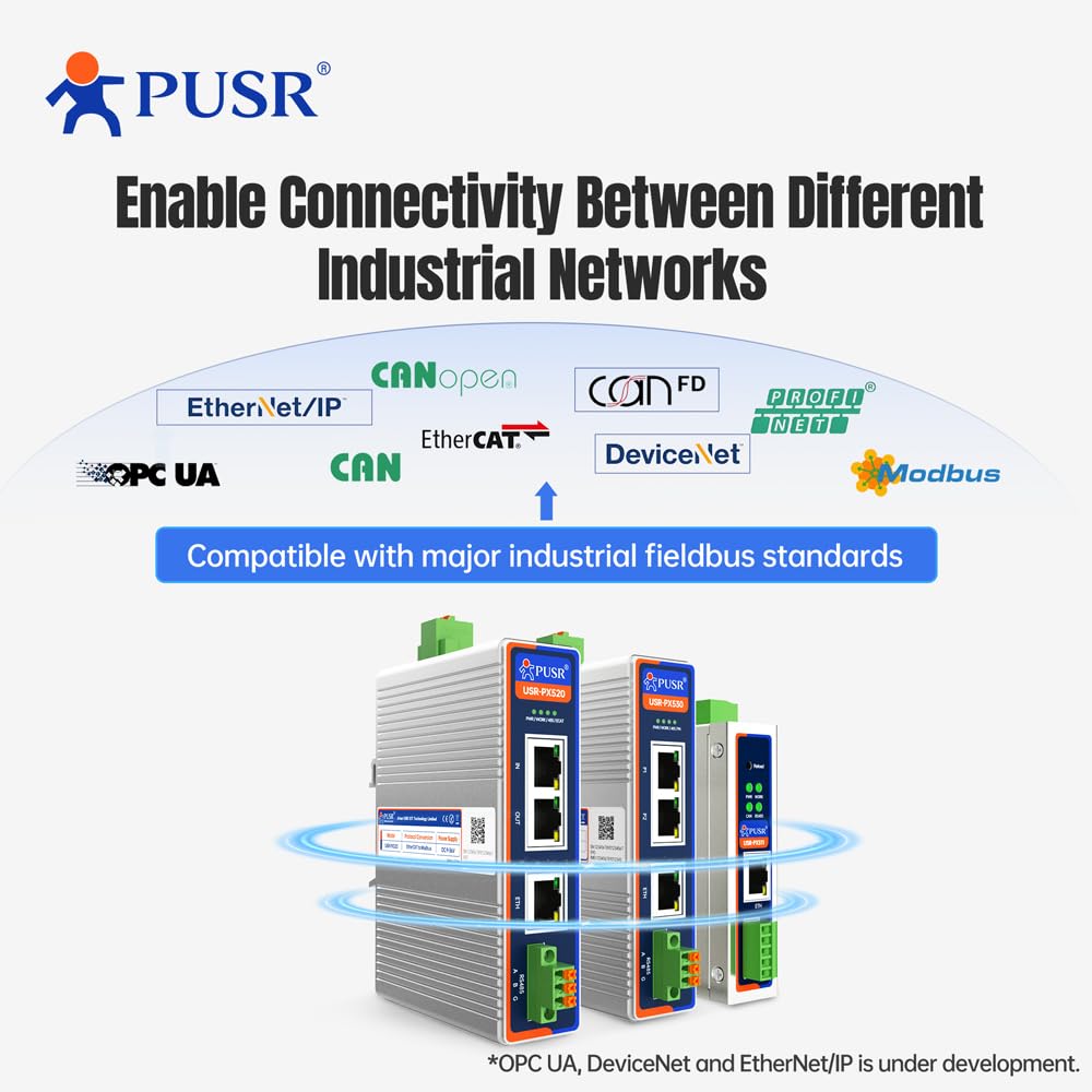 Convertisseur de protocole industriel Profinet vers Modbus RTU/TCP Master Support TIA Portal/STEP7 Dual Port Ethernet Switch GSD Fichier fourni USR-PX530
