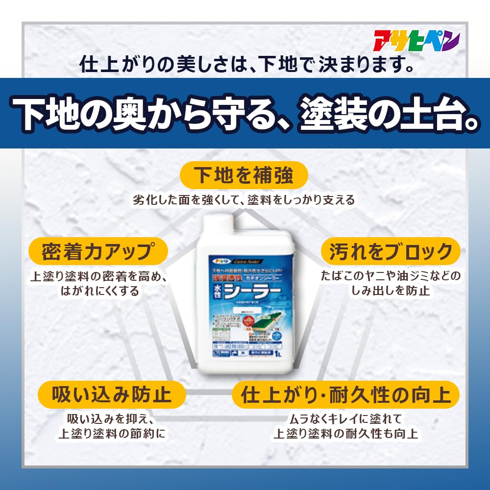 Amazon | アサヒペン 強浸透性水性シーラー1L 透明 クリヤ 塗料 ペンキ