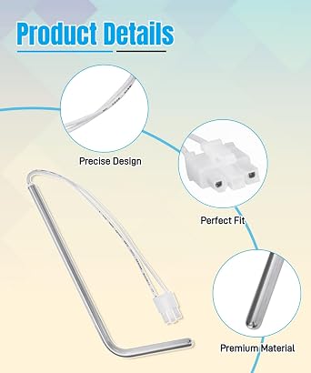 WPW10511923 W10511923 Ice Maker Bin Thermistor | Fits for KitchenAid Whirlpool Kenmore Jenn-Air Refrigerator, Ice Machine Bin Temperature Sensor