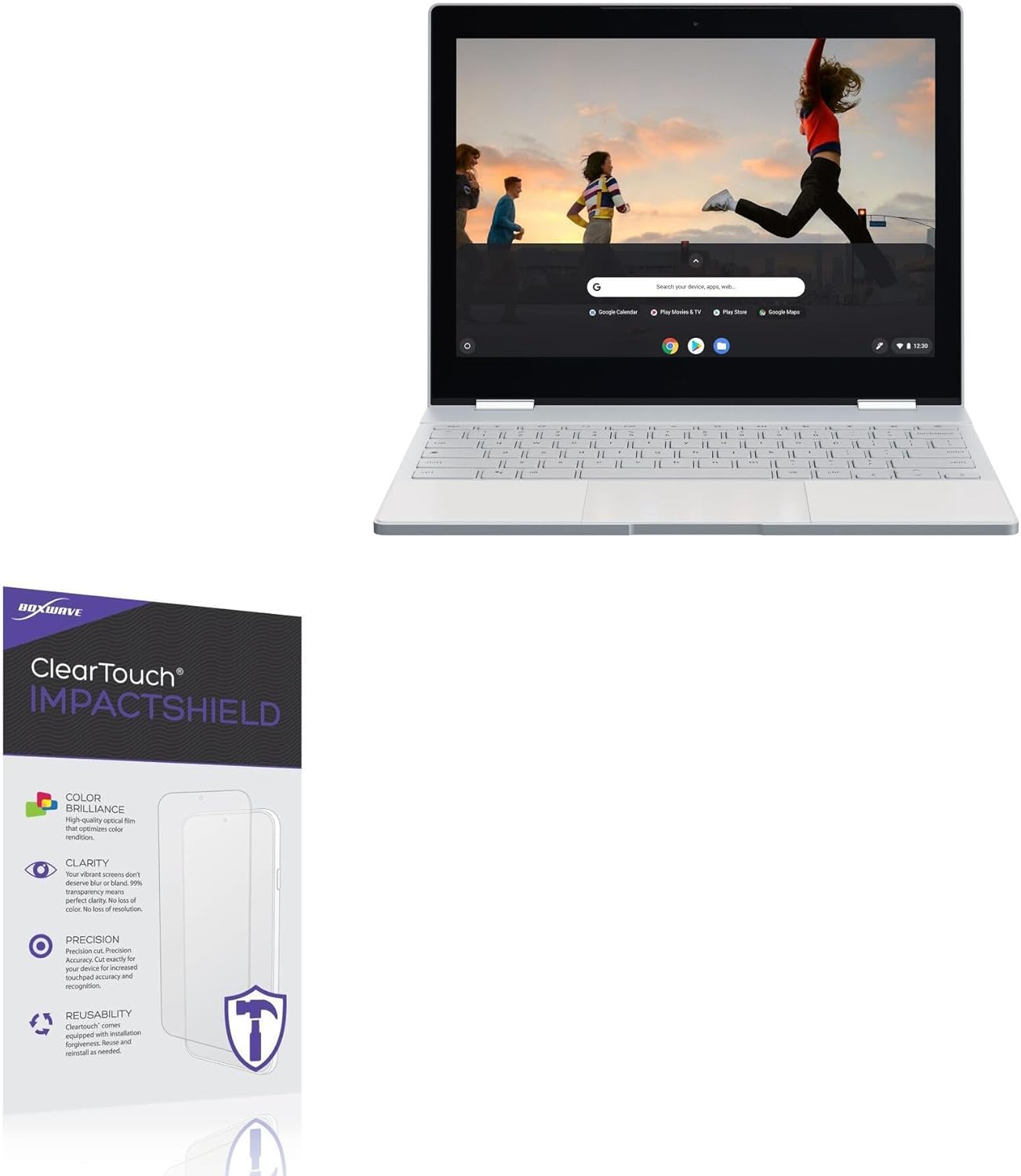 BoxWave Screen Protector Compatible with Google Pixelbook - ClearTouch ImpactShield (2-Pack), Impenetrable Screen Protector Flexible Film