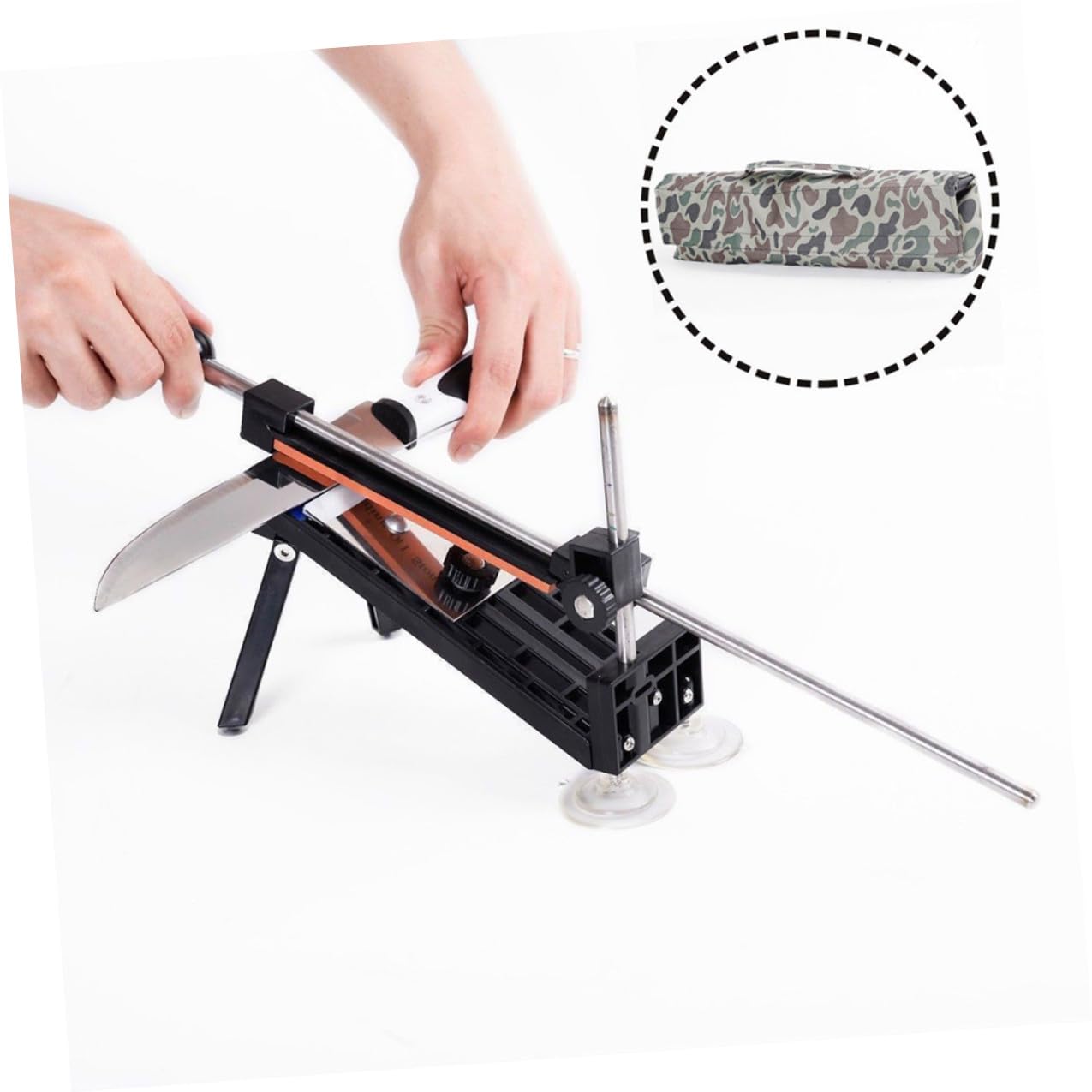 SHINEOFI Affilatrice da Cucina ad Angolo Fisso Strumento per Affilare Coltelli in Acciaio Inox con Pietre Abrasive 180#-1500# per Coltelli di Tutte le Dimensioni Utensile Professionale