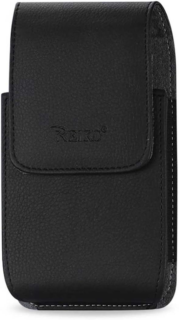 Galaxy S7, S8 Belt Clip Case, E2B Black Leather Case with Clip Holster Carrying Pouch Cover Holder for Samsung Galaxy S7, S8 with Otterbox Lifeproof Battery Case On Vertical Swivel Clip Black