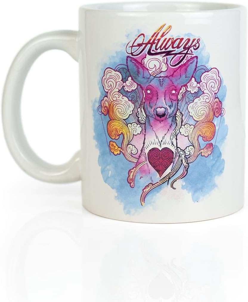 Harry Potter Always Coffee Mug, 11oz - Colorful Doe Patronus Design - Book & Movie Easter Basket Stuffer Gift for Kids, Girls, Teens, Adults, Women, Mother's Day - Ceramic