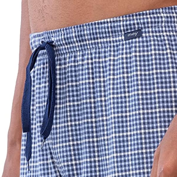 Mey Herenshorts, korte broek met comfortabele tailleband en trekkoord, geruit, interlock 100% katoen, maat 48 tot 56, nachtkleding, serie Redesdale 23150