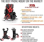 TruActive Support de téléphone de vélo Premium pour téléphones 4"-7" inclus 6 Bandes de couleurs réutilisables - Outil Free handlebar Mount pour vélo, moto, scooter électrique, ATV