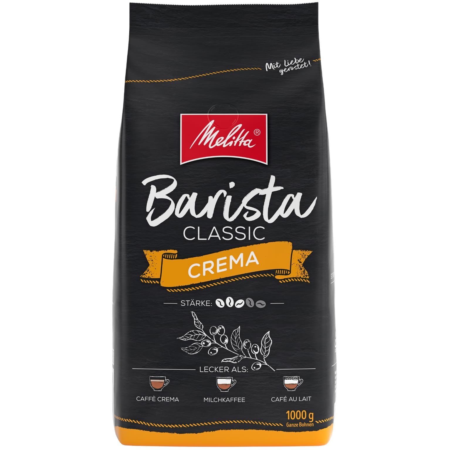 3 x Melitta Barista Classic Crema Ganze Kaffeebohnen je 1kg mittlere Röstung