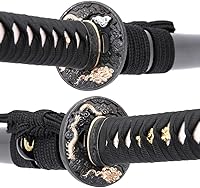 Vista 1 de siwode Katana hecha a mano de espiga completa, afilada, aleación Tsuba japonesa samurái, acero de alto carbono 1060, T10 1095, 40 pulgadas