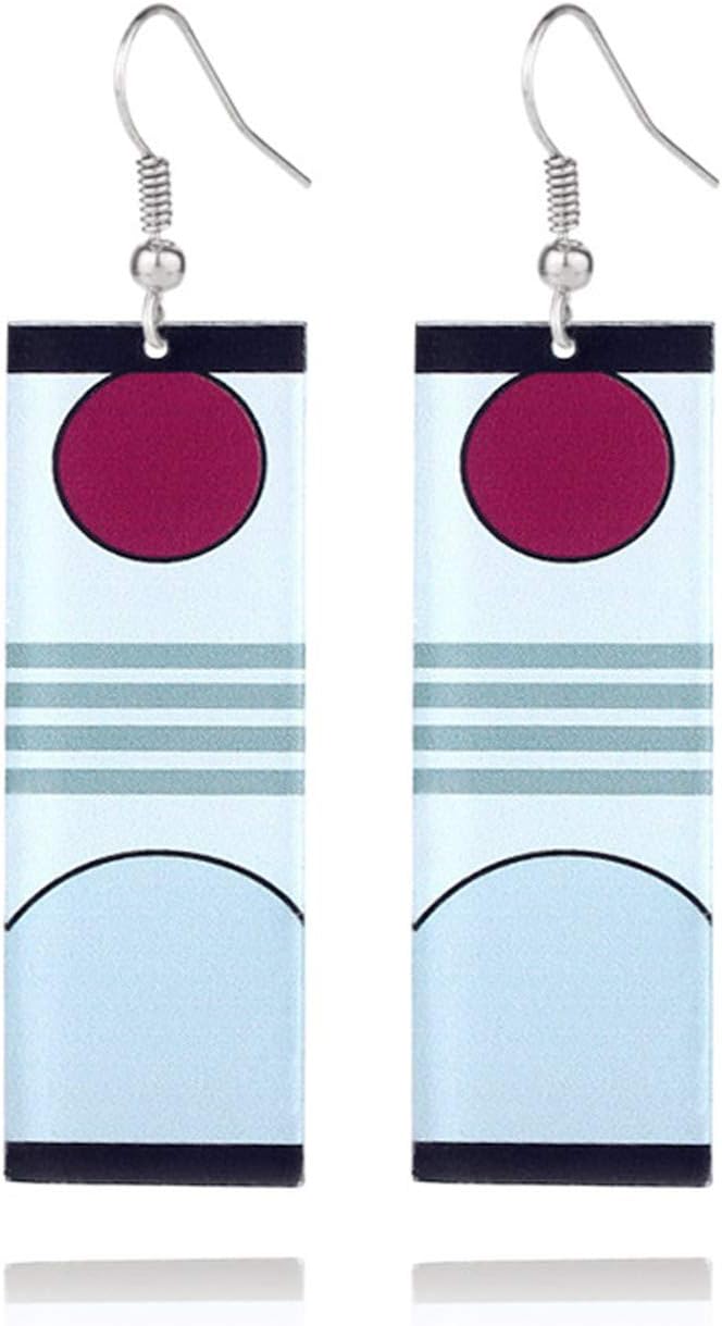 Demon Slayer Earrings Kamado Tanjirou's Earrings Japanese Anime Demon Slayer Cosplay Prop Cartoon Acrylicv, Acrylic
