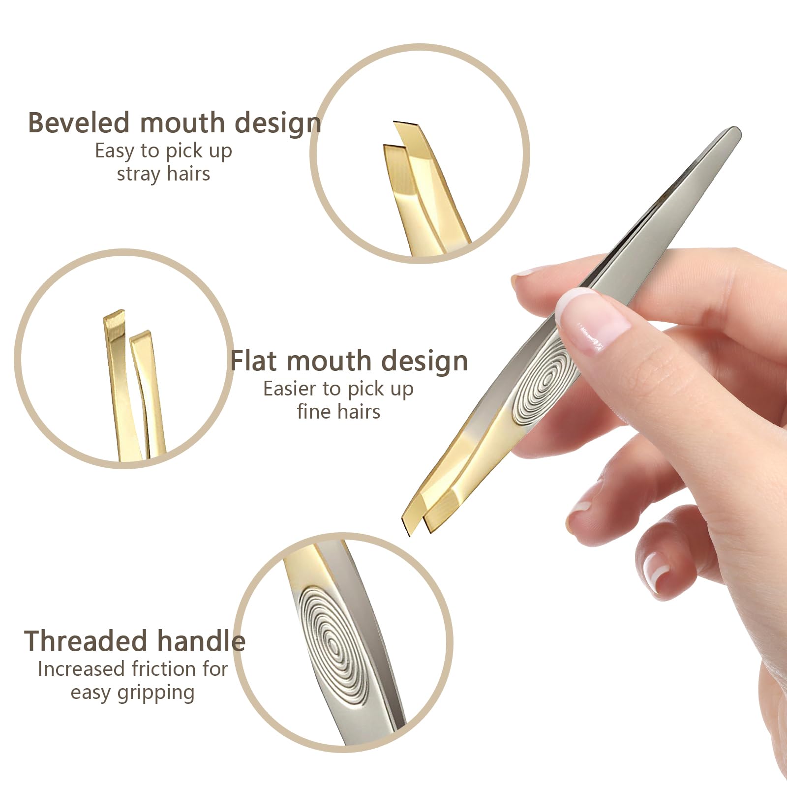 Pinzette Per Sopracciglia In Acciaio Inox Con Punta Obliqua Clip Per La Depilazione Professionale Per Sopracciglia Ciglia Strumento Di Bellezza Per Trucco - Foto 5