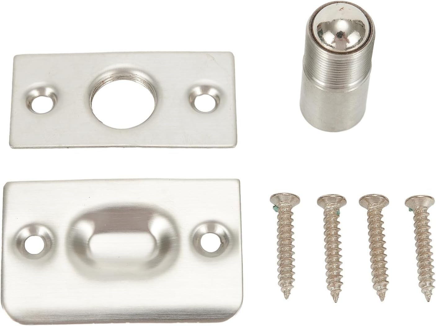 Stainless Steel Adjustable Roller Ball Catch Door Spring Latch Set Top Mount for Closet Invisible Doors Heavy Duty Tension Hardware Silver Finish