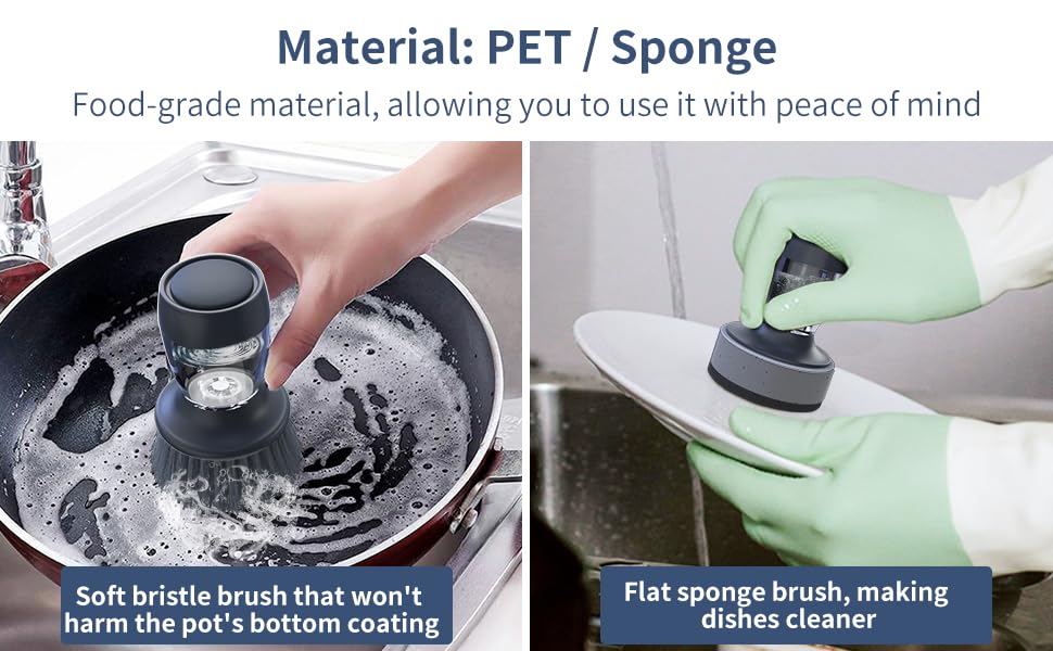 Image of Kitchen cleaner sponge with Soap Dispenser and Easy Fill Design.