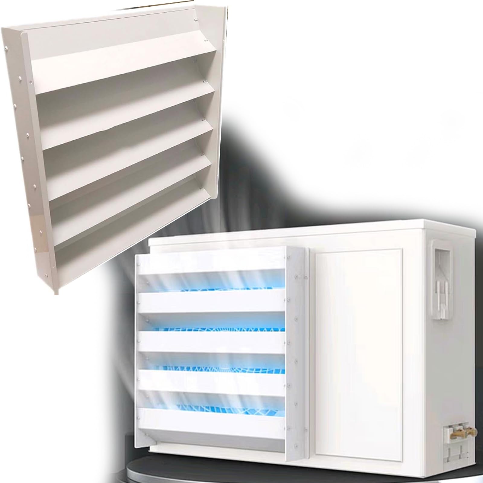 Rejilla de metal para bomba de calor de 50 x 50 cm y cubierta de compresor de CA exterior ajustable 8