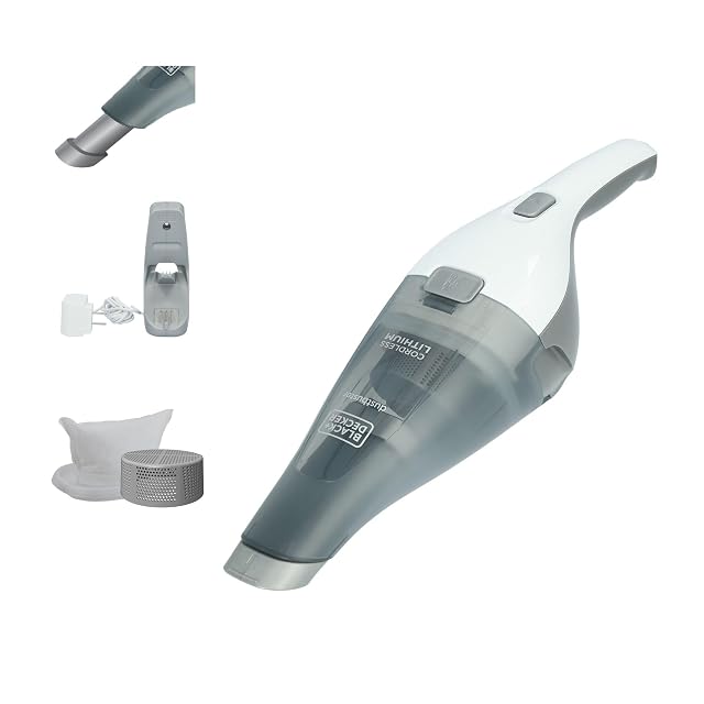 BLACK DECKER dustbuster Cordless Handheld Vacuum Portable Car Vacuum Cordless Rechargeable Wall Mount Strong Suction QuickClean HNVC215B10
