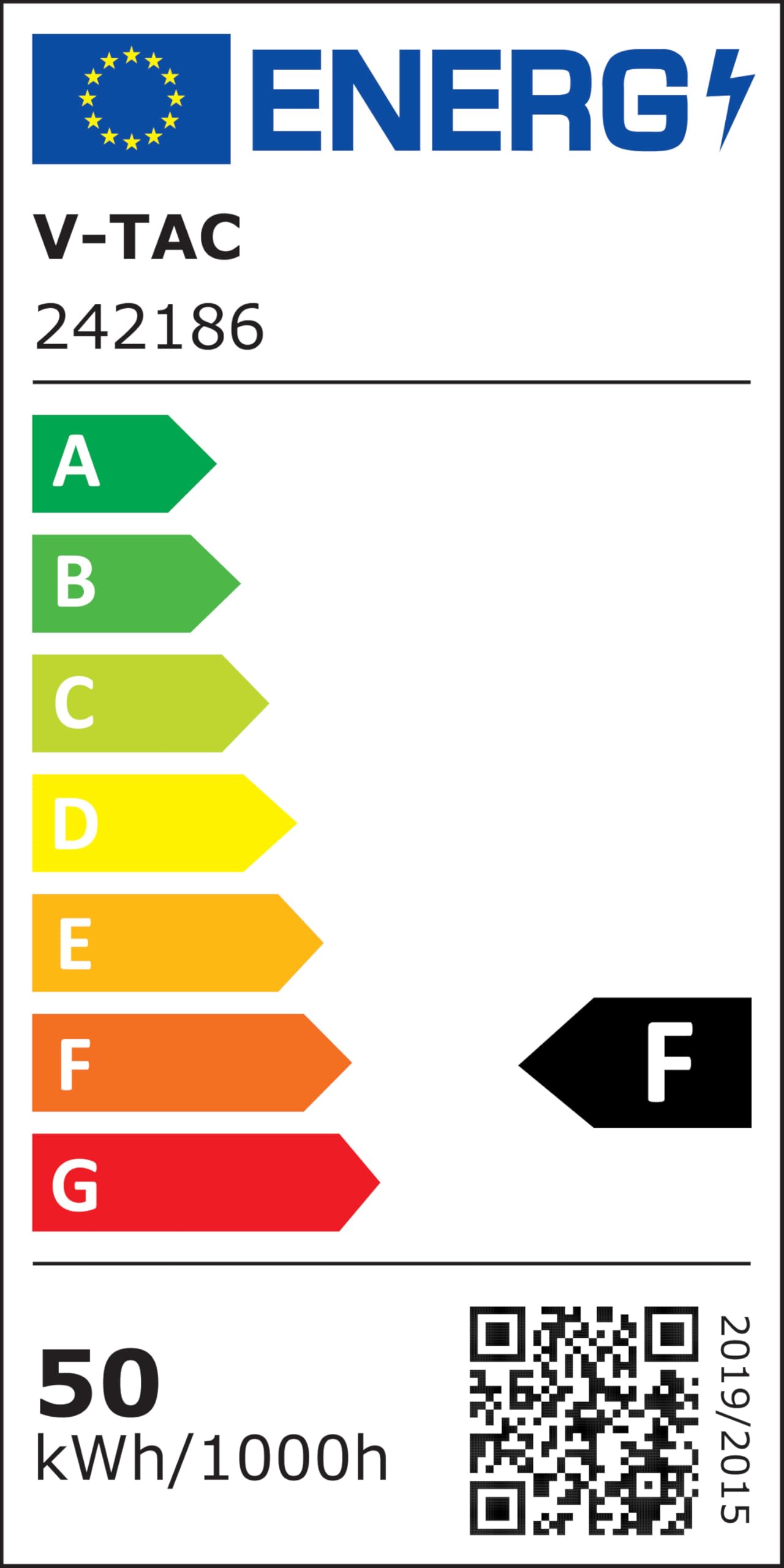 V-TAC Faretto LED da Cantiere 50W - [ CHIP CREE LED - ALTE PERFORMANCE ] - 4270 Lumen - Impermeabile IP65 - Faro Led da Esterno per Lavori e Garage - Cavo 3M - Staffa Piehevole - Luce Naturale 4000K