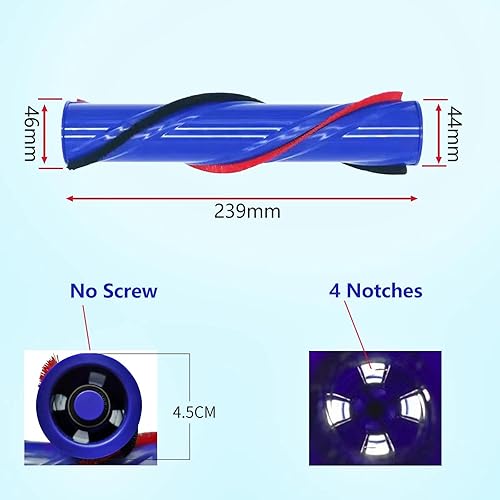 Miniatura 2 de GTHUNDER Cabezal limpiador de cepillo de rodillo de repuesto compatible con Dyson Vacuum RobotRoller Bar Brush para V6 Repalce 966821-01, 966084-01