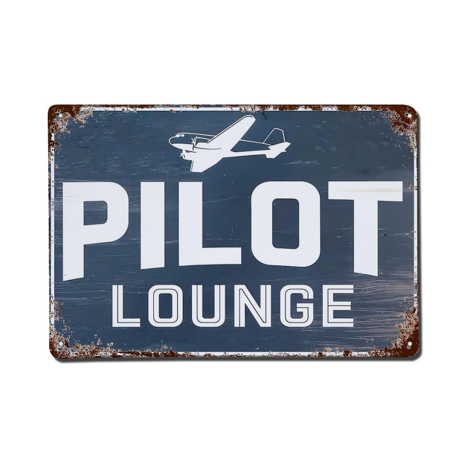 Nestemfo Vintage Pilot Lounge Airplane Sign Design Tin Sign Metal Sign, Living Room,Bar, Home, Bedroom Wall Decor,Retro Metal Poster 8X12 Inches