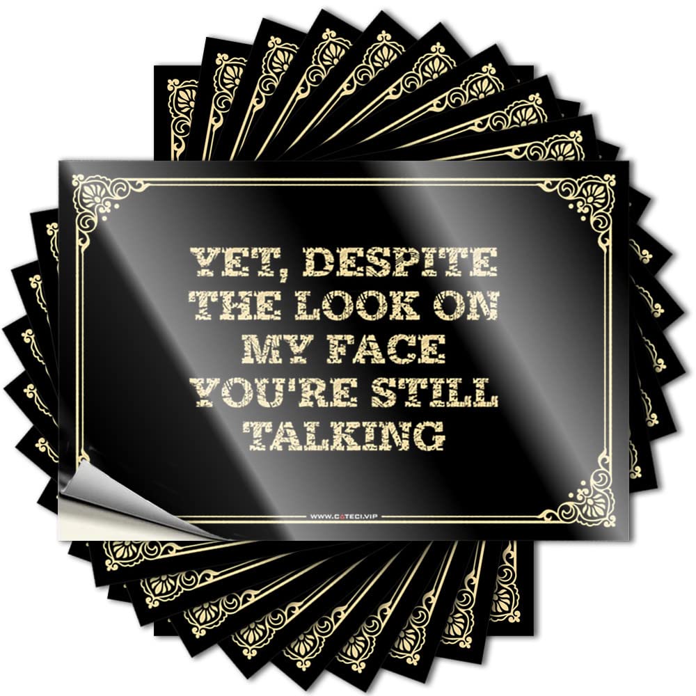 Home Waterproof Saying - Yet, Despite The Look On My Face, You're Still Talking Spring Durable Sticker Easy Apply for Truck Decor(8X12CM)