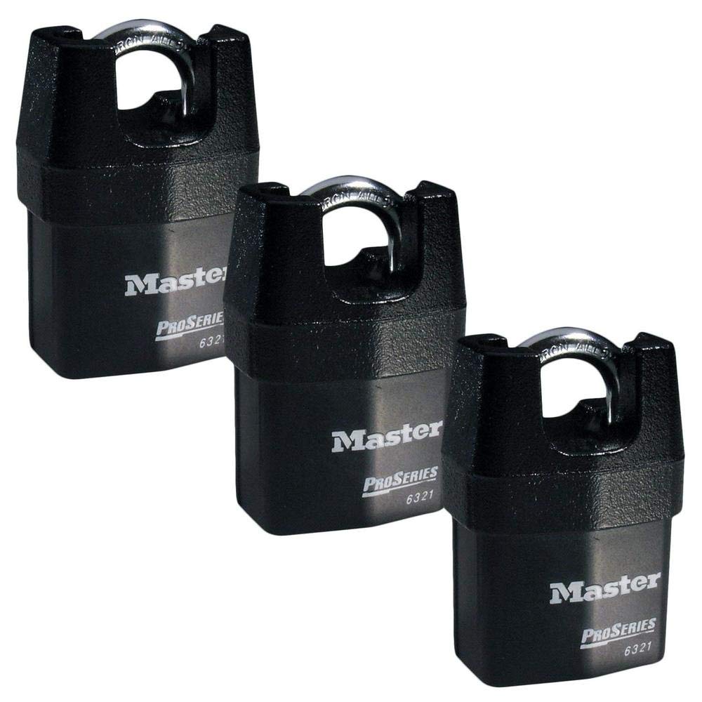 Master Lock High Security Pro Series Padlocks 6321NKA w/BumpStop Technology 3 Pack 6321NKA-3