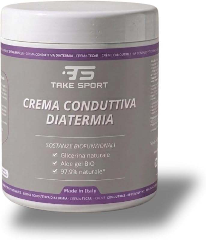 TS TAKE SPORT - Crema Conduttiva Diatermia e Tecarterapia 1000ml | Formula 2in1 Massaggio e Tecar | Con Aloe Bio e Glicerina | Alta Scorrevolezza e Conducibilità | Made in Italy (base)