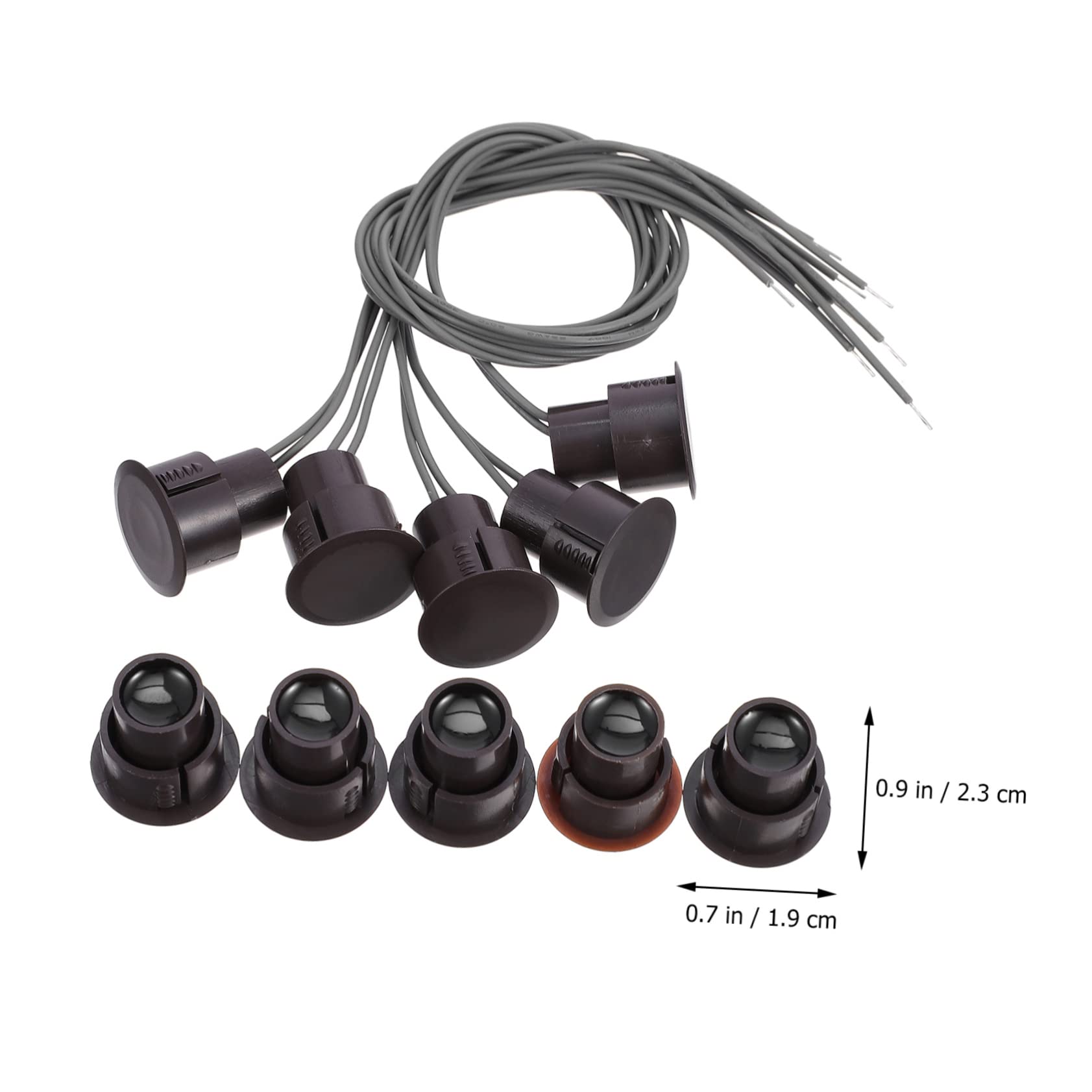 3 Set Sensore Di Contatto Della Porta E Della Finestra Finestre Magnetico Sensori Magnete Interruttori Interruttore Allarme Porta Allarme Di Sicurezza Plastica Black 5 Pezzi*3