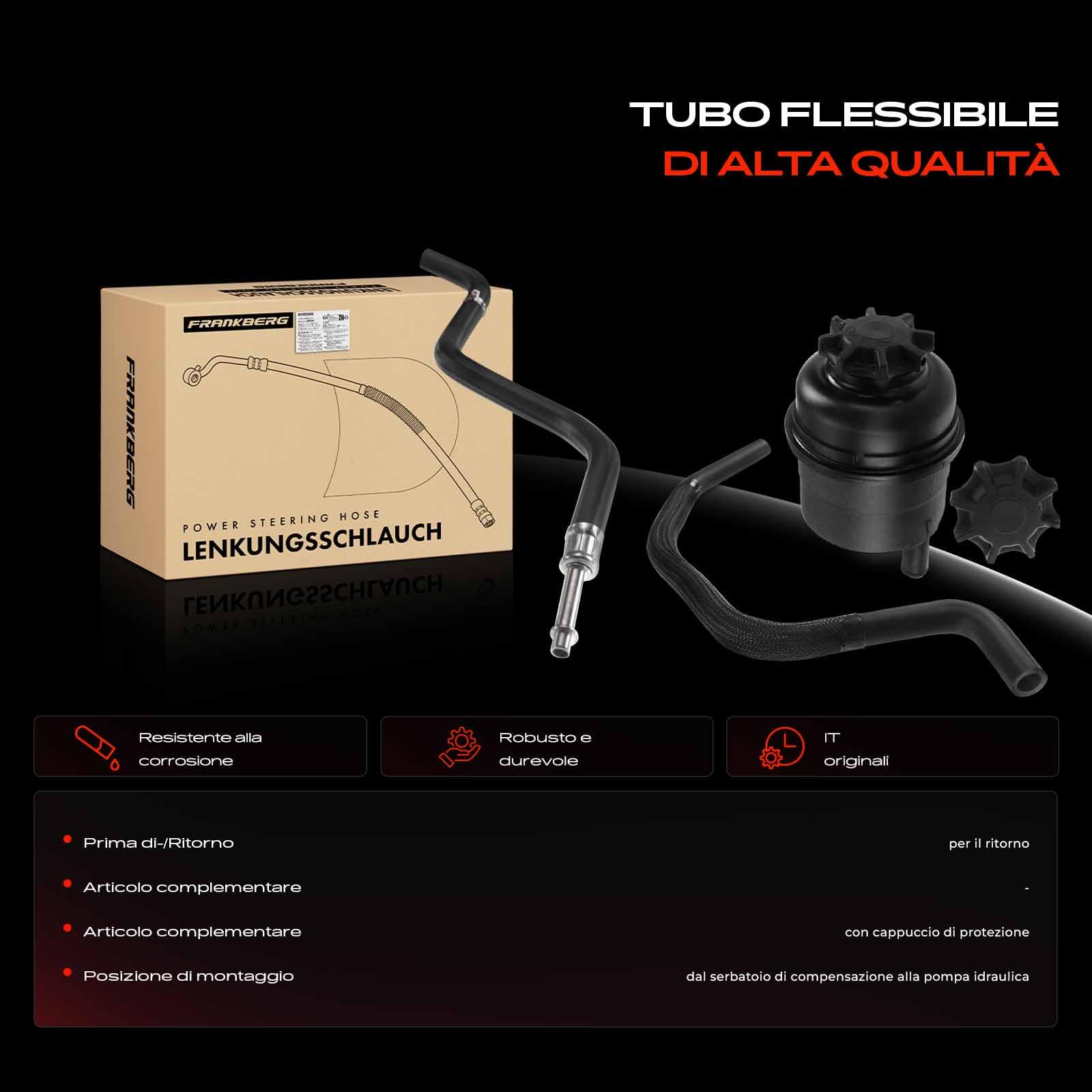 Frankberg 3x Servosterzo Tubo flessibile Compatibile con Serie 5 E39 520i 523i 525i 528i 530i Serie 5 Touring E39 520i 523i 525i 528i 530i Serie 7 E38 728i iL Replace# 32411093130