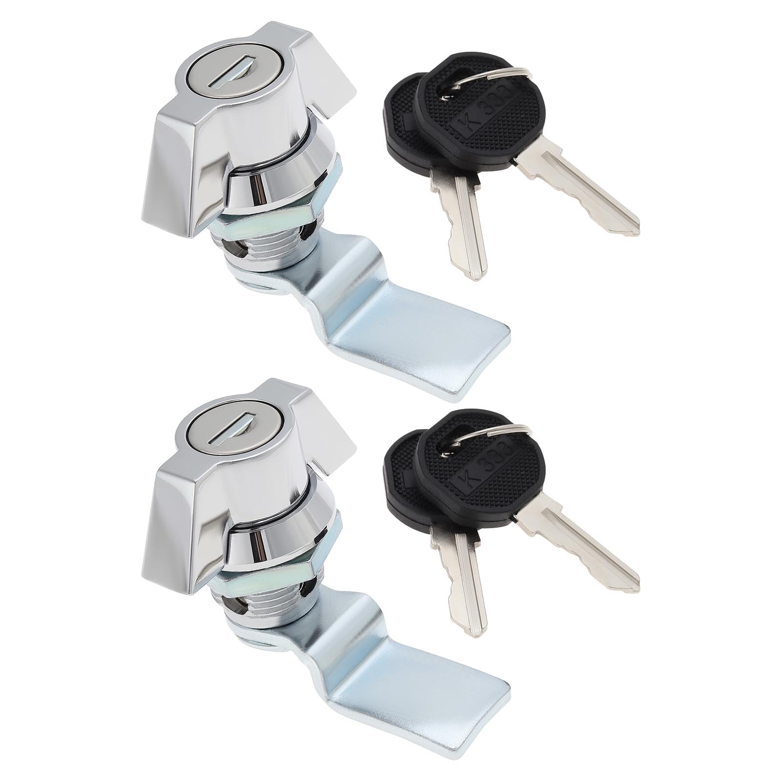 eMagTech 2 Set Zinc Alloy Quarter Turn with Keys Cut Out 22mm x 20mm for Control Cabinet Meter Cabinet Small Distributor Cylinder Lock Toggle