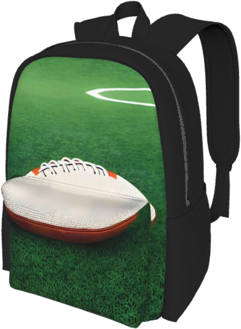 White Rugby Ball Outdoor travel backpack, lightweight and portable, perfect for camping, hiking, and fitness.