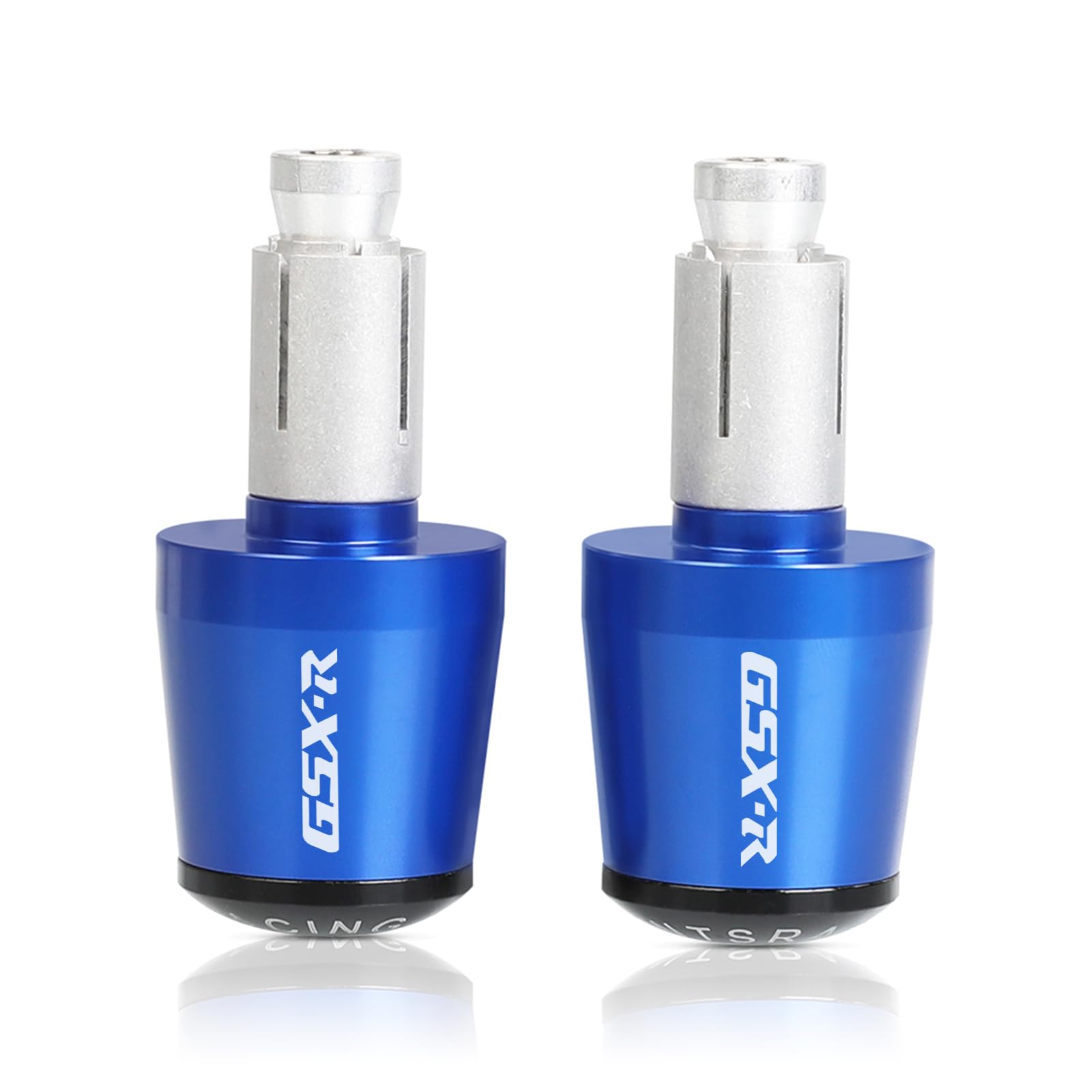 2Pcs 7/8"22mm Contrappeso Del Manubrio Per GSXR GSX-R 600 750 1000 1300 GSR750 Moto Manubrio Gear Balanced Plug Slider Manubrio Estremità Grips Cap Alluminio(blu)