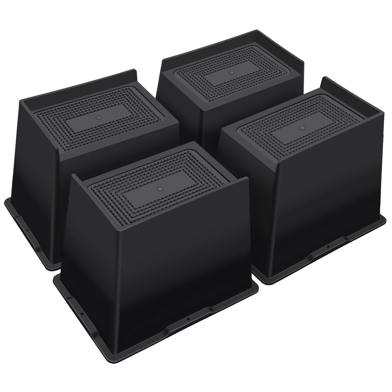 Bed Risers 6 Inch Heavy Duty,Oversized Couch Risers, Extra Wide Furniture Risers for Sofa Table Desk Headboard Chair Lifting,Rectangle Risering Blocks Support 6000 lbs(4 Pack Black)