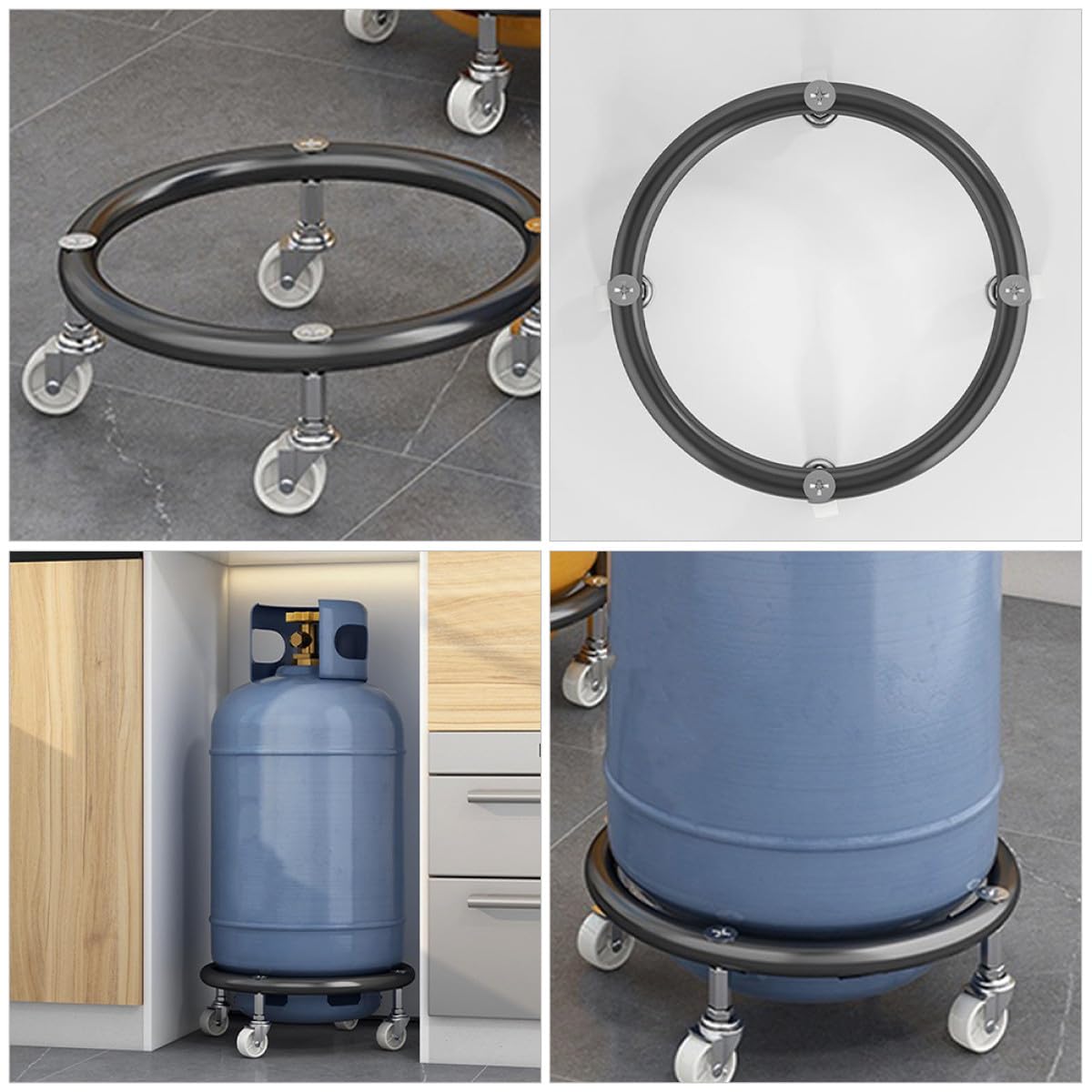 Beweglicher und Bremse mit Rädern Propangasflaschenhalter für Gastanks