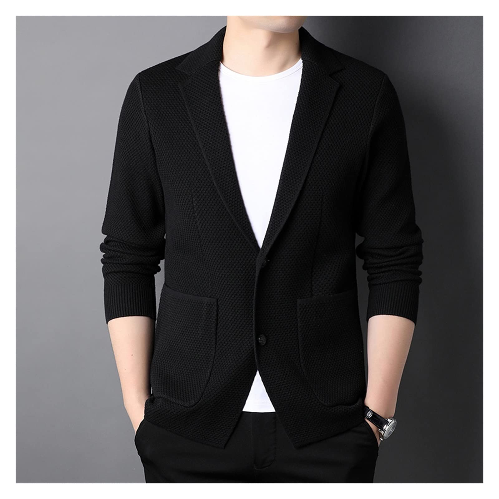 Cardigan slim fit stretch pour homme fort cherchant du confort