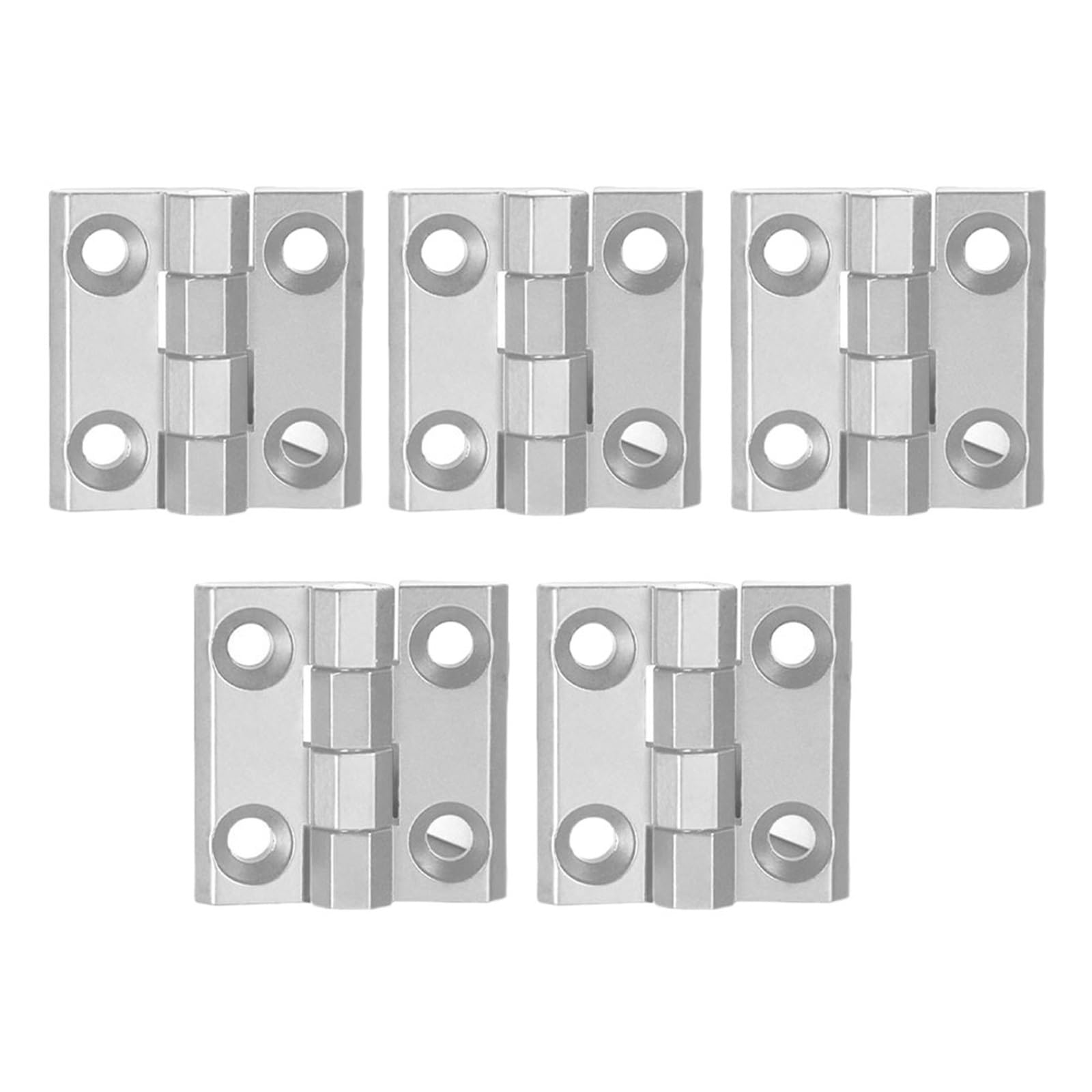 Kdhcvkz 60X60 Silver 5Pcs Door Metal Hinges Cabinet Door Hinge Aluminium(60X60 Silver)