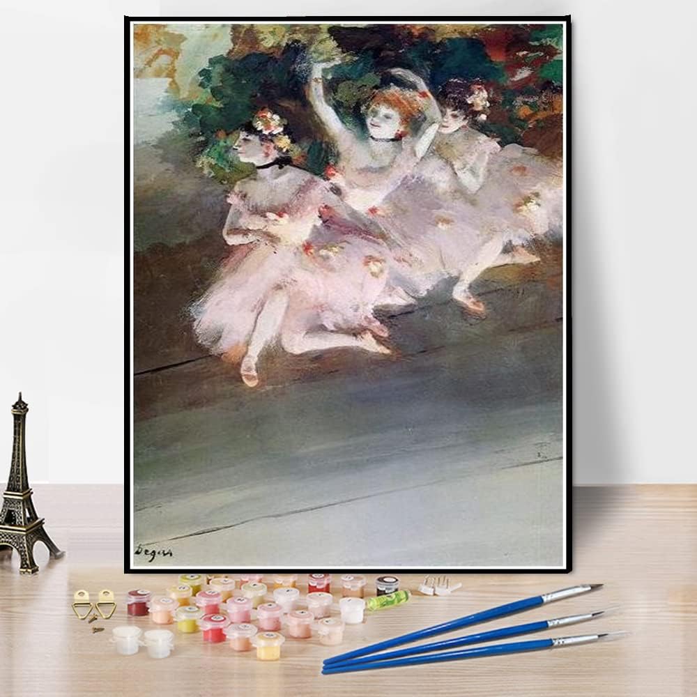 Paint by Numbers Kits for Adults and Kids Three Ballet Dancers Painting by Edgar Degas Paint by Number Kit On Canvas for Beginners