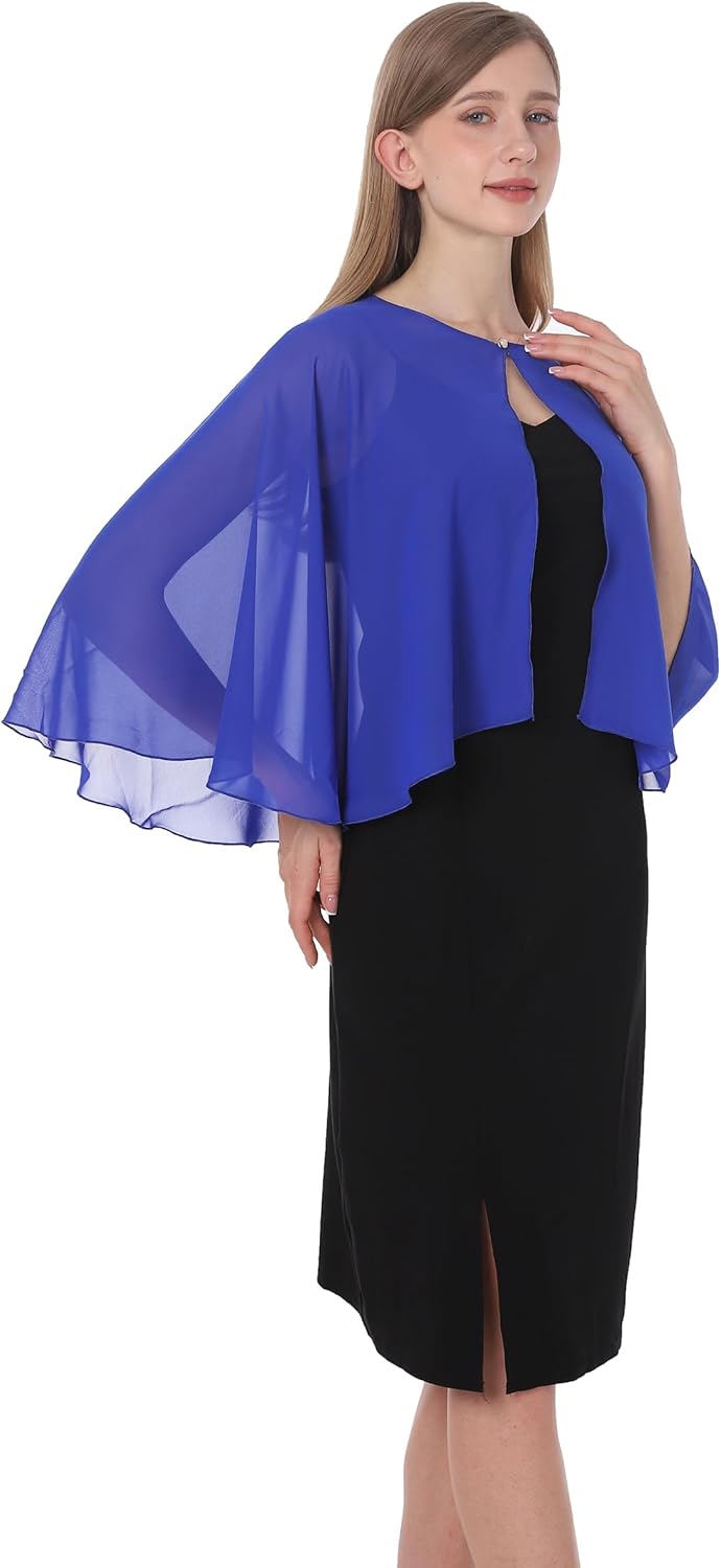 Baoqiya Shawls and Wraps for Dresses Chiffon Capelet Bridal Capes Soft Women Accessories Cover Up - Image 2