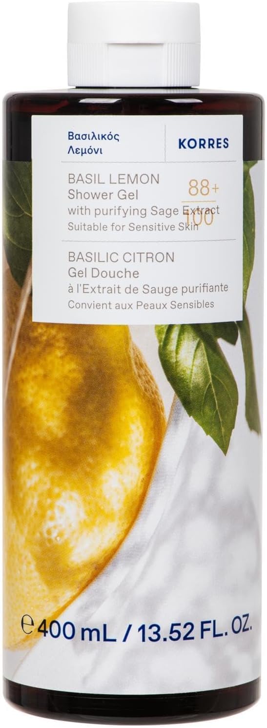 KORRES Basil Lemon Shower Gel with purifying Sage extract, suitable for Sensitive skin, 400ml
