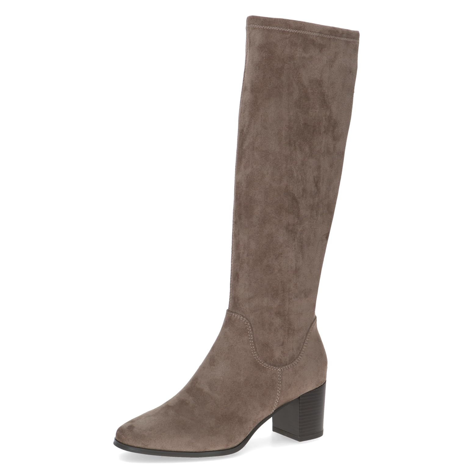 CAPRICE Women's block-heel boots Vegan, Brown (Cafe Stretch), 3.5 UK