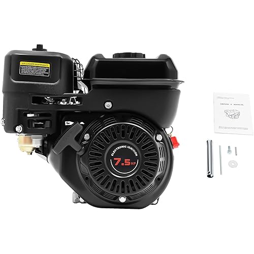 7.5HP 212CC Gas Engine, Single-Cylinder 4-Stroke Electric/Pull Start, Gasoline Engine Motor, Go Kart Motor Engine, Multi-Use Engine for Lawn Mower Compressor Pump Generator, 3600Rpm
