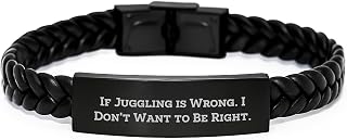 Juggling Keepsake Interlaced Leather Bracelet for Him Graduation Gift