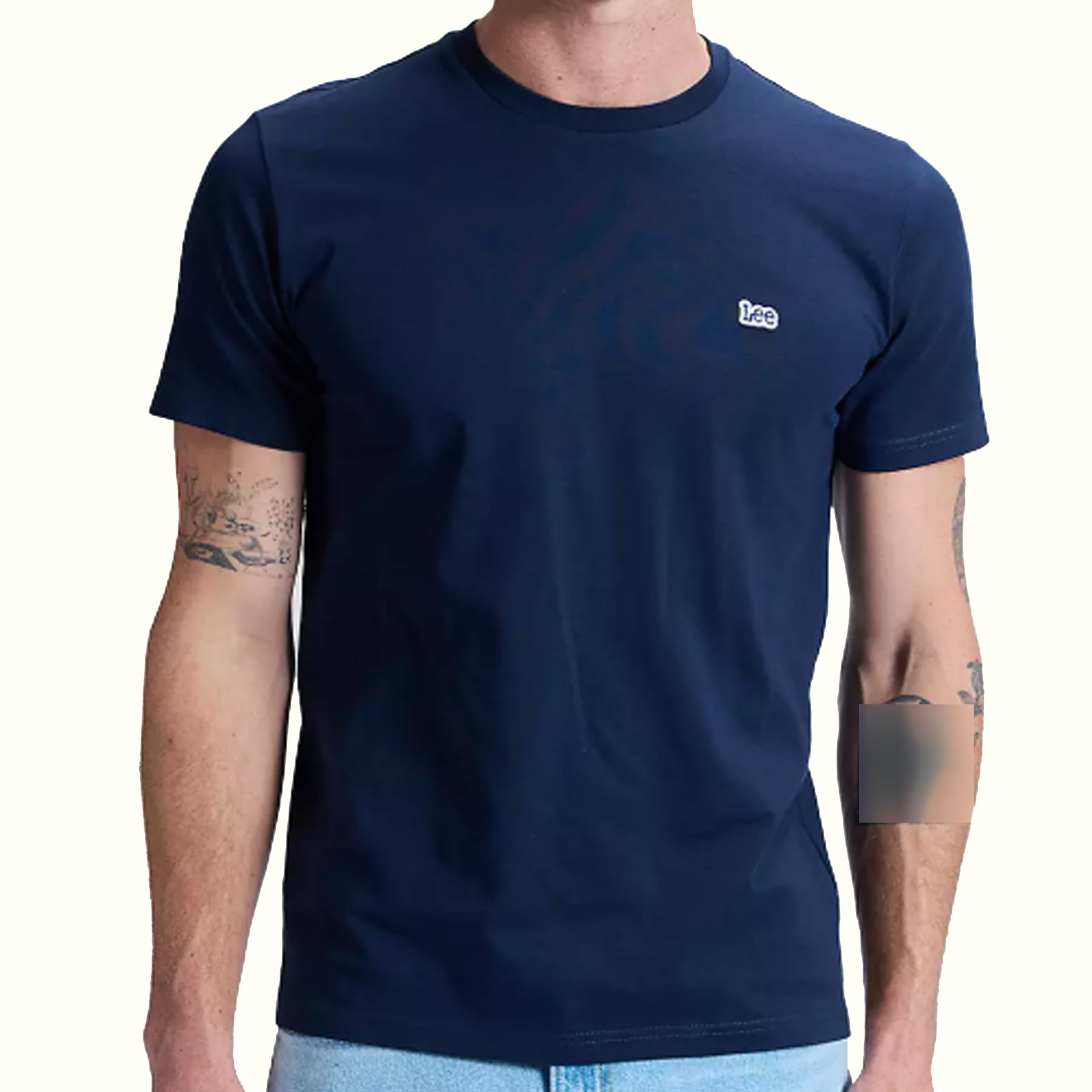 Lee Herren Navy - T Shirt - Regular Fit - Ss Patch Logo Tee - Marineblau